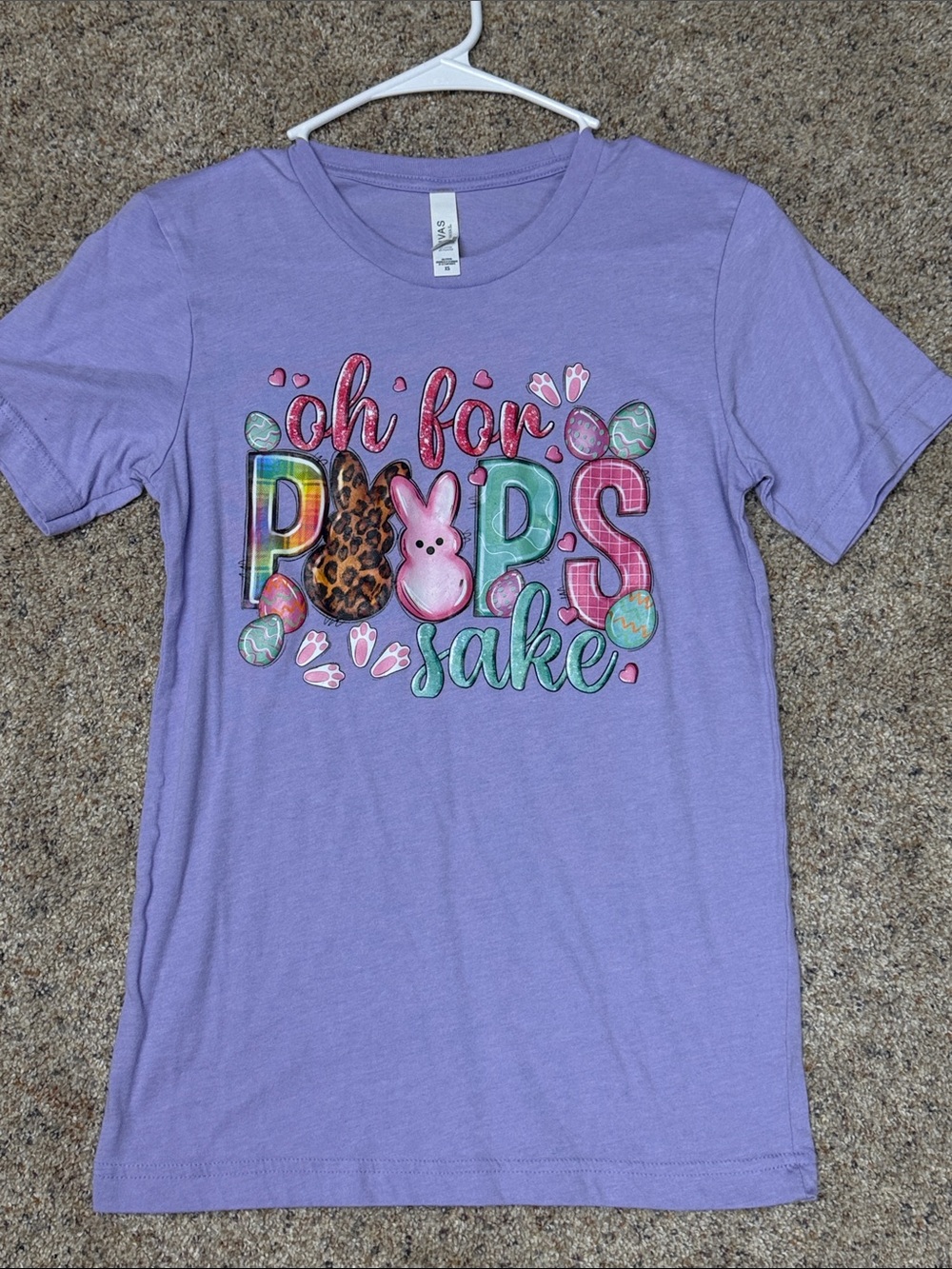 Bella Canvas Lavender Short Sleeve Tee with Colorful Easter Graphic